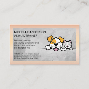 Carte De Visite Logo de chat de chien   Protection des animaux