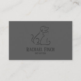 Carte De Visite Logo De Chat Et Chien Moderne Gris Au Charbon