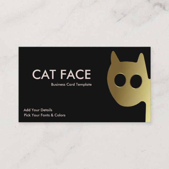 Carte De Visite Logo de chat - Gold Cat (Devant)