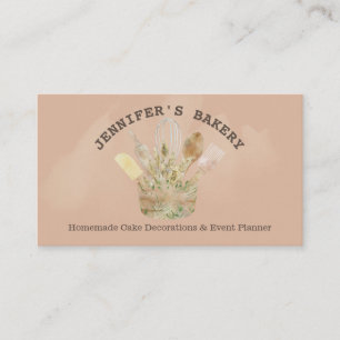 Carte De Visite Logo de chef pâtissier de boulangerie rustique mig