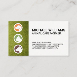 Carte De Visite Logo de chiens Turf Service animal