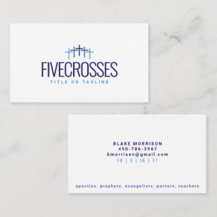 Carte De Visite Logo de cinq croix de couleur personnalisée Mini