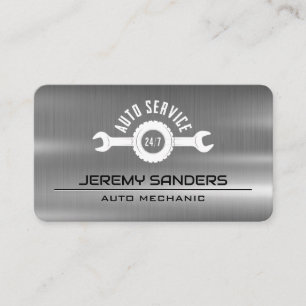 Carte De Visite Logo de clé de service automatique   Métal