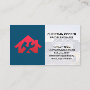 Carte De Visite Logo de clé Red House   Réparations domestiques