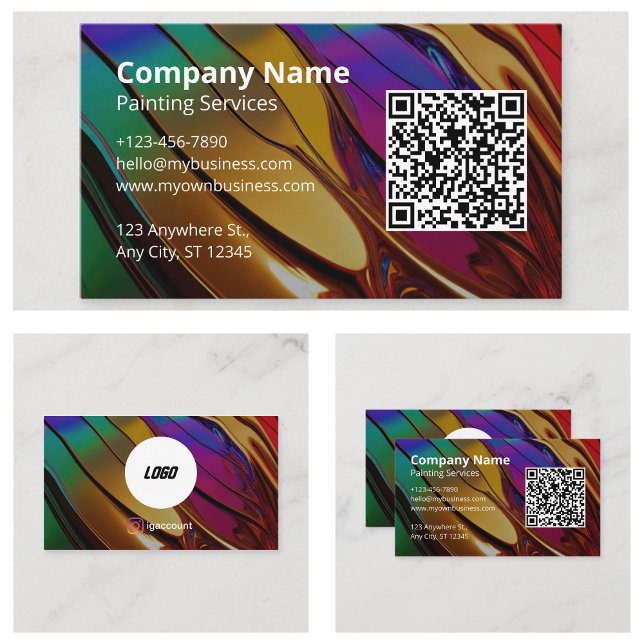 Carte De Visite Logo de code QR Élégant minimal (QR Code Logo Minimal Elegant Business Cards)
