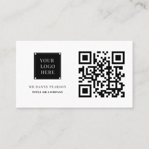 Carte De Visite Logo de code QR Moderne minimaliste Professionnel
