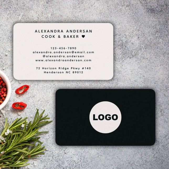 Carte De Visite Logo de code QR noir moderne professionnel (Modern Black White QR Code Logo Professional Business Card)