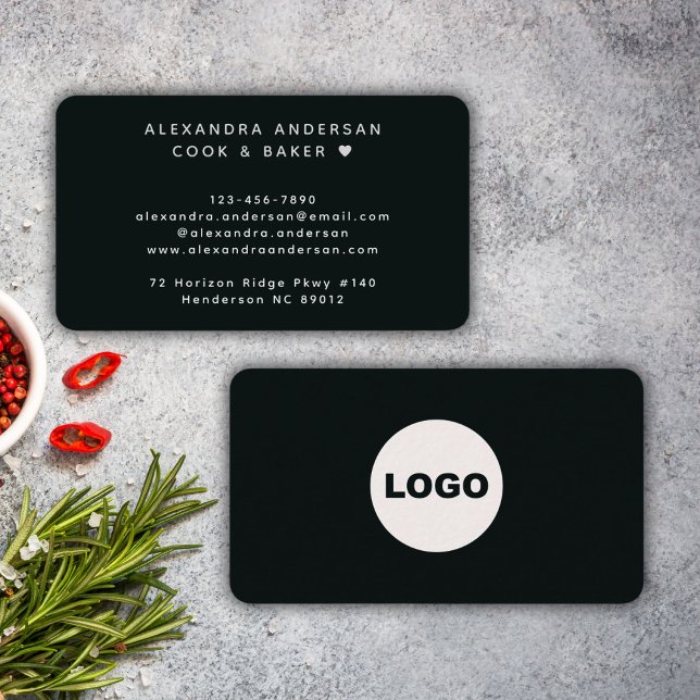 Carte De Visite Logo de code QR noir moderne professionnel (Modern Black White QR Code Logo Professional Business Card)