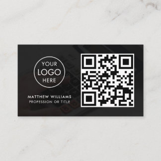 Carte De Visite Logo de code QR professionnel comptable moderne