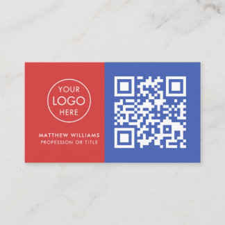 Carte De Visite Logo de code QR professionnel HVAC Moderne