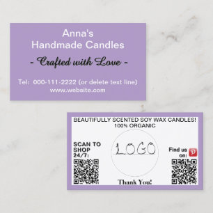 Carte De Visite Logo de codes QR Purple Business 3.5 x 2.0