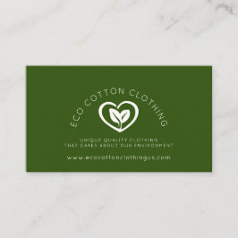 Carte De Visite Logo de coeur éco-deux feuilles Vêtements de l'env