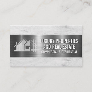 Carte De Visite Logo de construction   Arrière - plan de bois