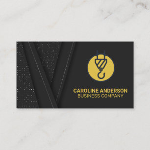 Carte De Visite Logo de construction   Black Luxury Gold