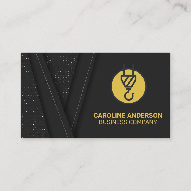 Carte De Visite Logo de construction | Black Luxury Gold (Devant)