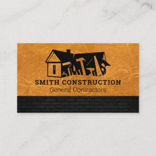 Carte De Visite Logo de construction   Cuir   Brick