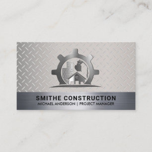 Carte De Visite Logo de construction métallique   Arrière - plan e