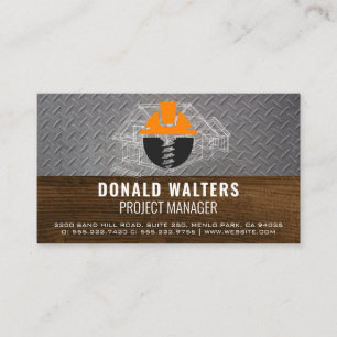 Carte De Visite Logo de construction   Plan directeur   Acier   Bo