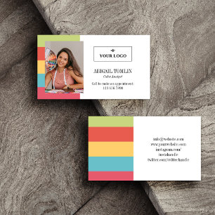 Carte De Visite Logo de couleurs vives et chaudes Photo personnell