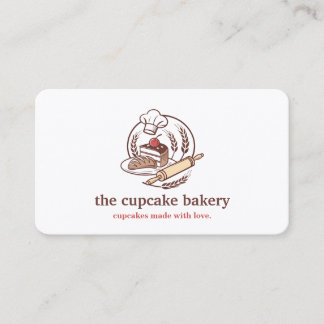 Carte De Visite Logo de Cupcake Moderne Boulangerie Chef Traiteur