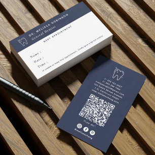 Carte De Visite Logo de dentiste dentaire simple bleu rendez-vous