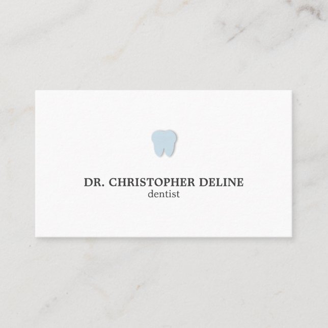 Carte De Visite Logo de dents blanches simples et propres Dentiste (Devant)