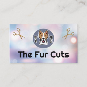 Carte De Visite Logo de Doggy Groomer Ciseaux Boke