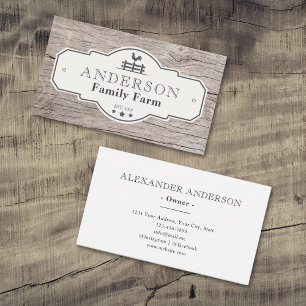 Carte De Visite Logo de Ferme Coq Vintage Maison de Campagne Rusti