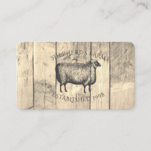 Carte De Visite Logo de ferme sur mesure en bois d'écorce de mouto