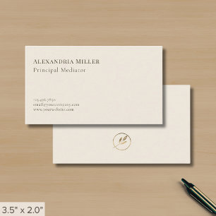 Carte De Visite Logo de feuille minimal et élégant