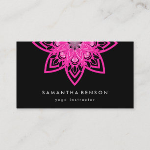 Carte De Visite Logo de fleur de lotus élégant Yoga