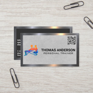 Carte De Visite Logo de formation personnelle   Code QR d'aptitude
