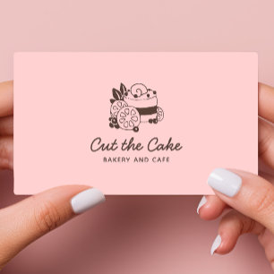 Carte De Visite Logo de gâteau de chef pâtissier de boulangerie