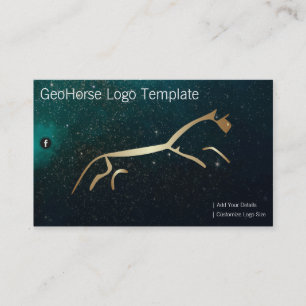 Carte De Visite Logo de Geoglyphe Horse - Gold Huffington