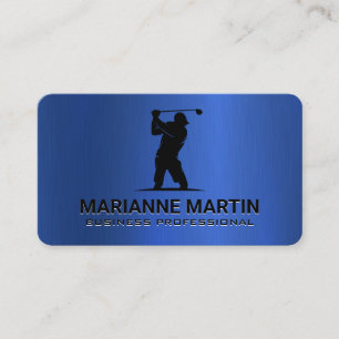 Carte De Visite Logo de golf   Athlètes de sport   Bleu métallisé