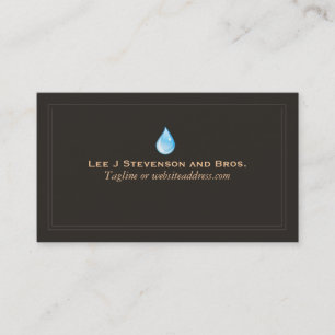 Carte De Visite Logo de goutte d'eau Plomber et traitement de l'ea