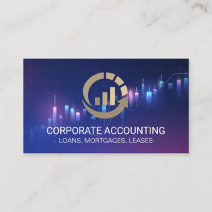 Carte De Visite Logo de graphique à barres financières modernes