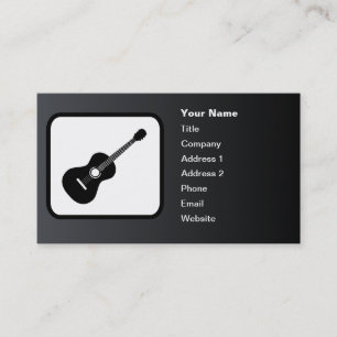 Carte De Visite Logo de guitare personnalisable Noir