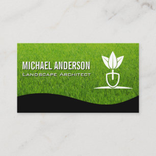 Carte De Visite Logo de jardin paysager Herbe tondeuse