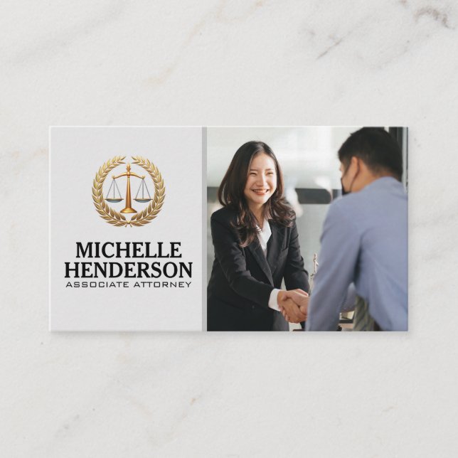 Carte De Visite Logo de justice juridique | Toucher la main de l'o (Devant)