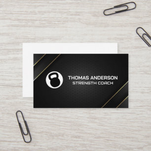 Carte De Visite Logo de Kettle Bell   Entraîneur de conditionnemen