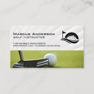 Carte De Visite Logo de la balle de golf   Club House   Putter