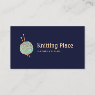 Carte De Visite Logo de la bille de Tricot Knitters