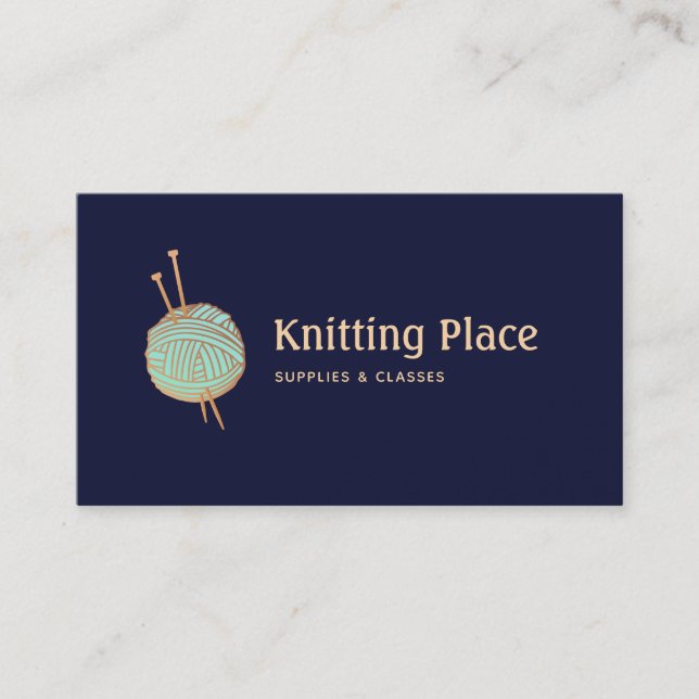Carte De Visite Logo de la bille de Tricot Knitters (Devant)