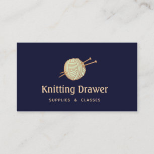 Carte De Visite Logo de la boule de tricot Crochet