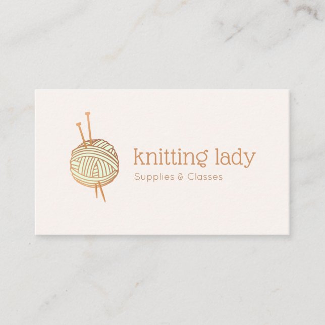 Carte De Visite Logo de la boule de tricot Crochet (Devant)