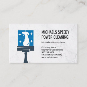 Carte De Visite Logo de la bouteille Squeegee Spray   Nettoyage de