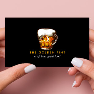 Carte De Visite Logo de la brasserie de chope à bière Bar