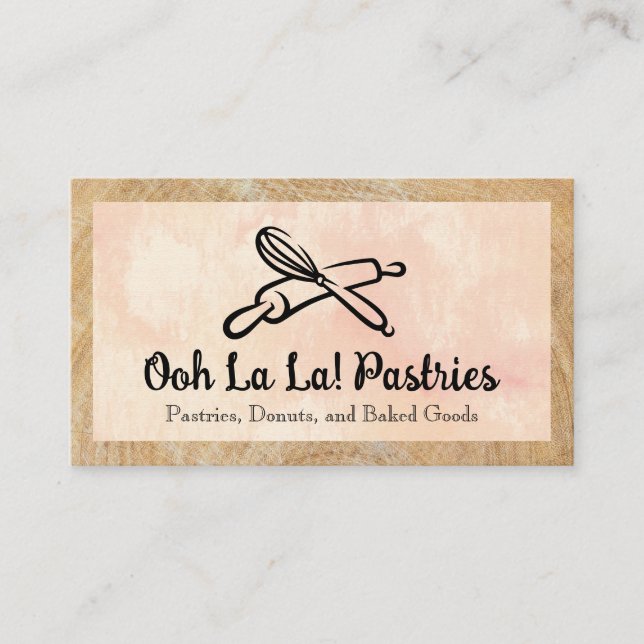 Carte De Visite Logo de la broche à rouleaux Whisk | Boulangerie (Devant)