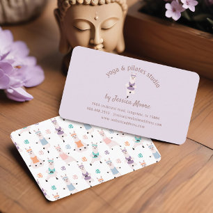 Carte De Visite Logo de la compagnie Yoga Llamas & Pilates Fitness